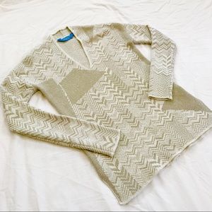 Simply Vera Cream And Gold Sparkle Sweater